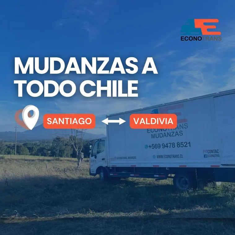 Ruta de mudanza Santiago - Valdivia